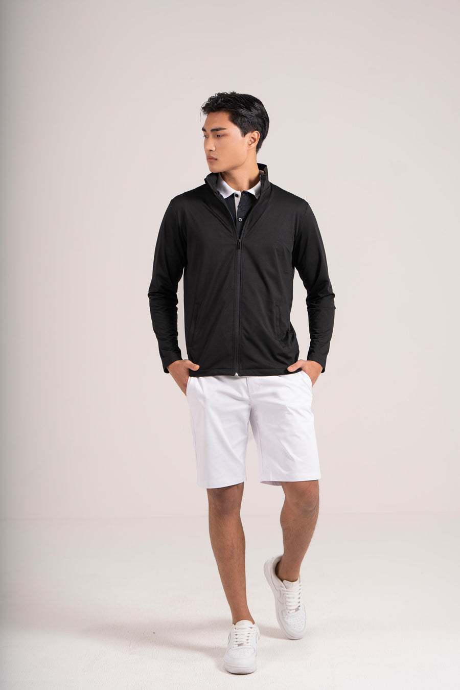EGL Unisex Full Zip Golf Jacket - Black - Full Sleeves Athletic Performance Fit