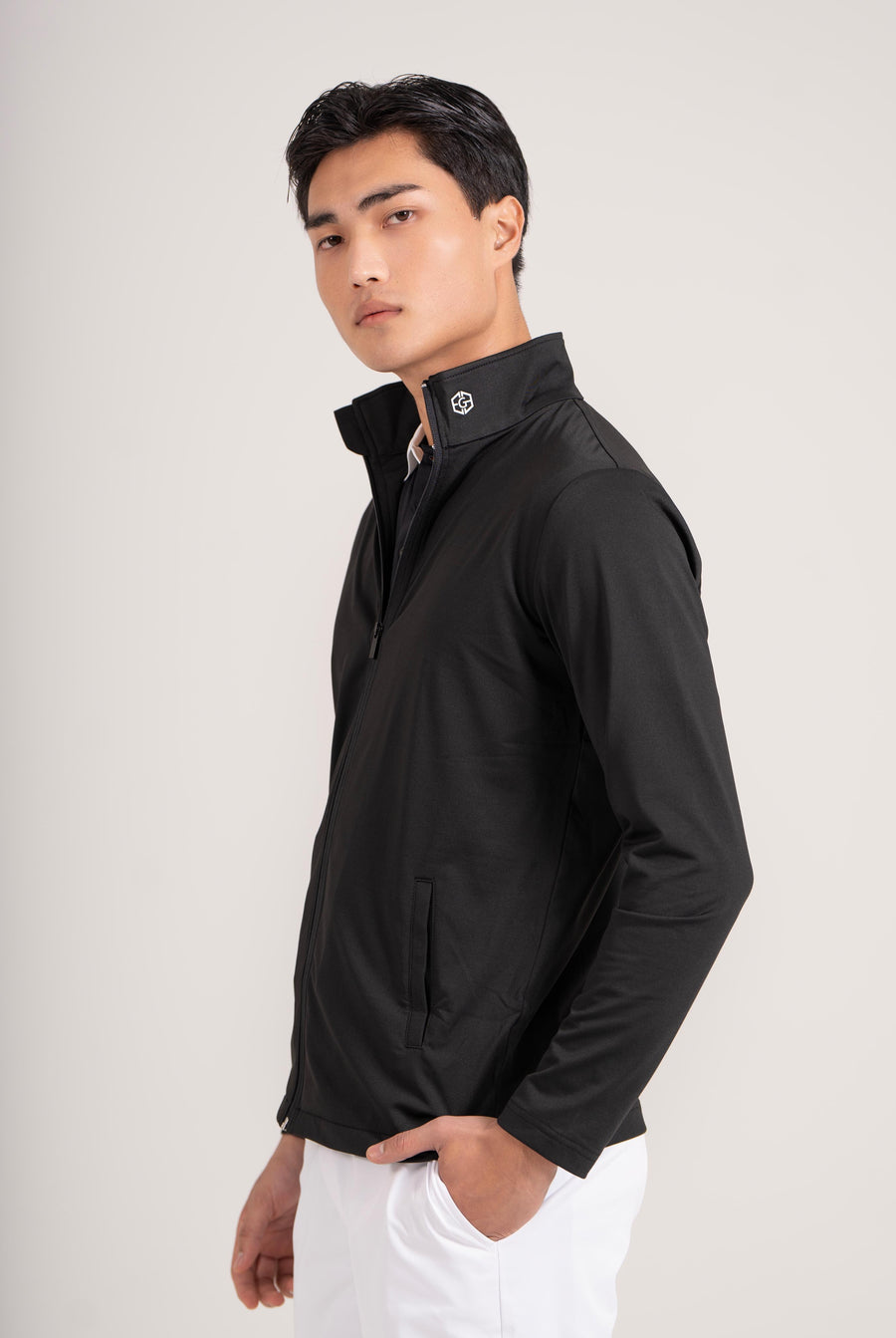 EGL Unisex Full Zip Golf Jacket - Black - Full Sleeves Athletic Performance Fit