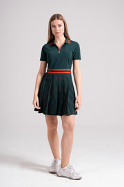 EGL Women's Golf Dress - Green with Maroon Stripes - Athletic Fit