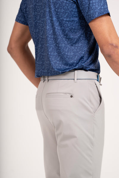 EGL Men's Golf Pants - Grey - Two Side Pockets & Back Pocket - Athletic Fit