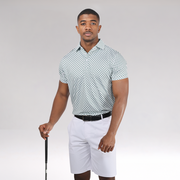 EGL Men's Dot Matrix Golf Polo T-Shirt - Light Green