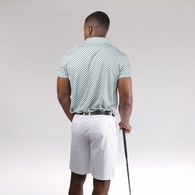 EGL Men's Dot Matrix Golf Polo T-Shirt - Light Green