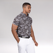 EGL Men's Shadow Pixel Camo Golf T-Shirt - Black