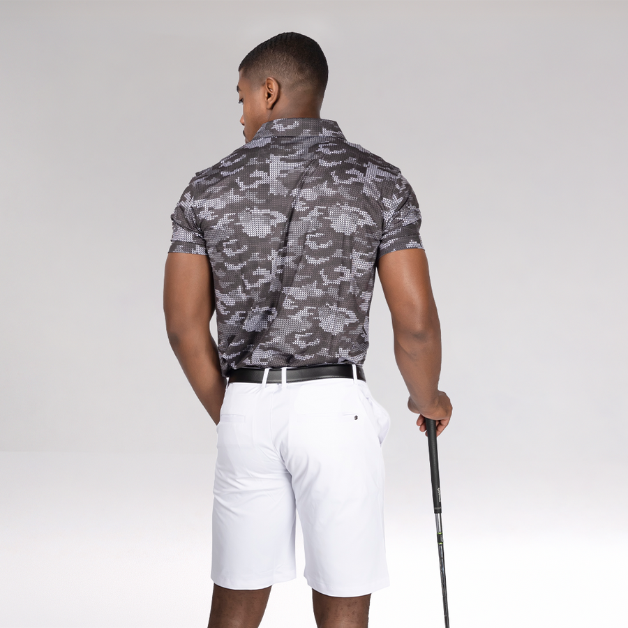 EGL Men's Shadow Pixel Camo Golf T-Shirt - Black