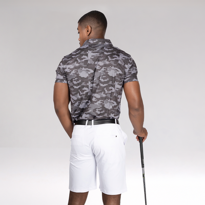 EGL Men's Shadow Pixel Camo Golf T-Shirt - Black